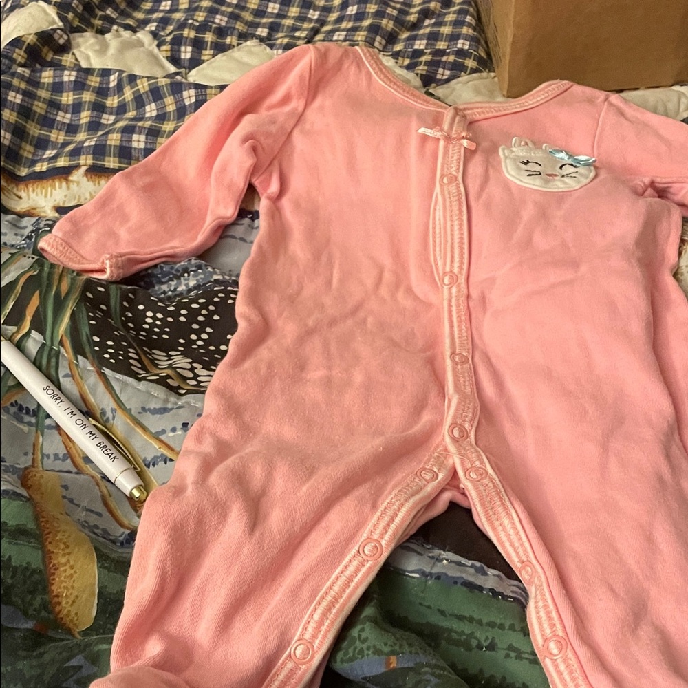 Cozy Pink Kids Pajama Set with Cat Patch
